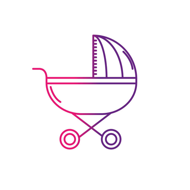Linie Kinderwagen Werkzeug zum Baby Relax Vektor Illustration - Vektor, Bild