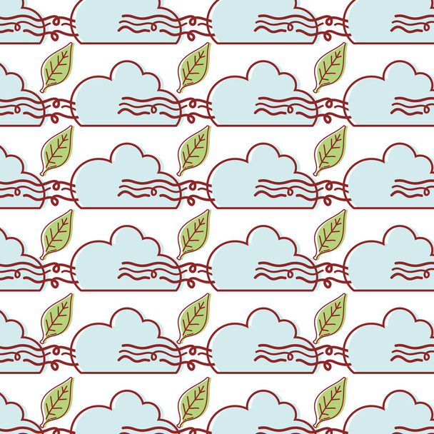 nice cloud with fresh wind weather background vector illustration - Vector, Image
