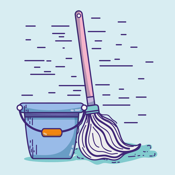 servicio de higiene doméstica para limpiar casa vector ilustración
 - Vector, Imagen