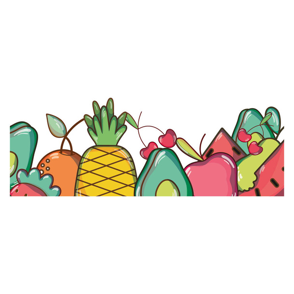 köstliche tropische Früchte Hintergrund Design Vektor Illustration - Vektor, Bild