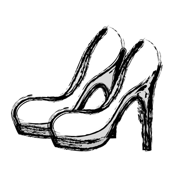 Konturmode Fersen hohe Schuhe, Vektorabbildung - Vektor, Bild