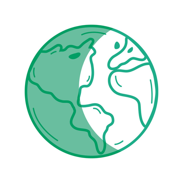 silueta planety země k přirozené ekologie péče vektorové ilustrace - Vektor, obrázek