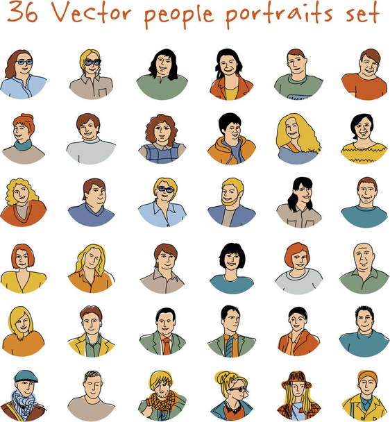 Big group of happy people - Vector, Image
