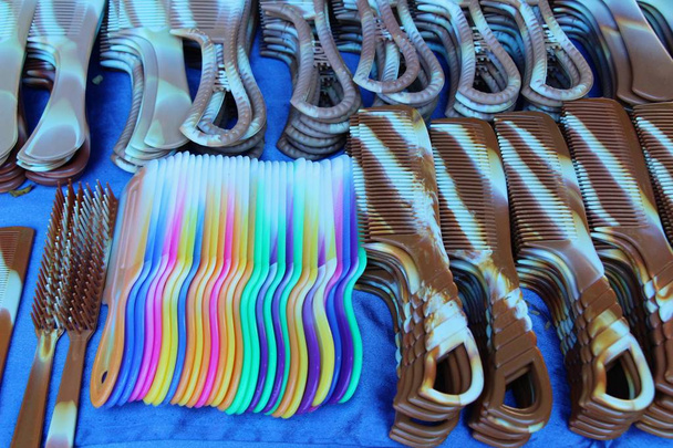A lot of plastic comb for sale - Photo, Image