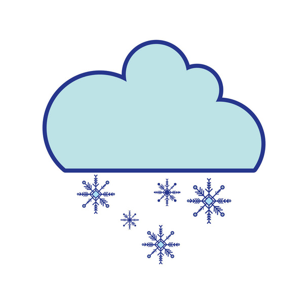 niedliche Wolke mit Schnee und Kälte Vektor Illustration - Vektor, Bild
