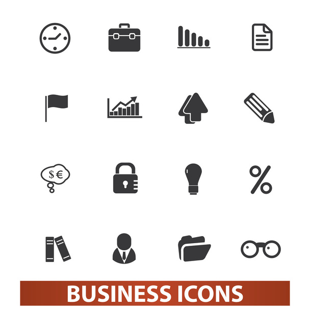 Business presentation icons set, vector - Vektor, kép
