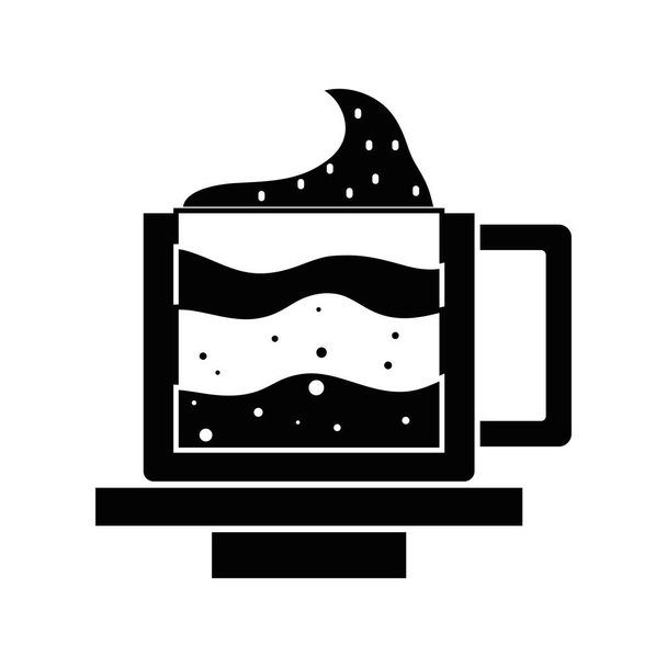 Contour lekkere espresso koffie kopje vector illustratie pictogram - Vector, afbeelding