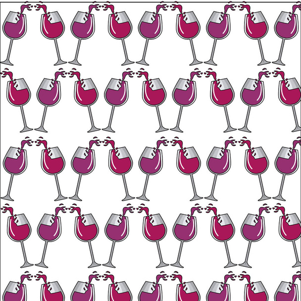 вкусный стакан с иконкой на фоне вина, векторная иллюстрация
 - Вектор,изображение