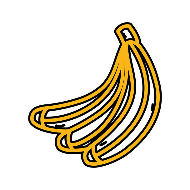 健康的な生活にシルエットのおいしいバナナ フルーツ ベクトル イラスト - ベクター画像