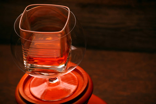 whiskey glass wooden background  - Foto, Imagem