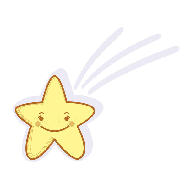 Kawaii šťastná hvězda ikony, vektorová ilustrace design - Vektor, obrázek