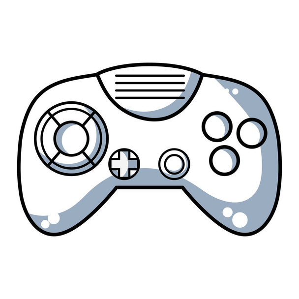 controlador de videogame de linha com botões para jogar na ilustração do vetor do console
 - Vetor, Imagem