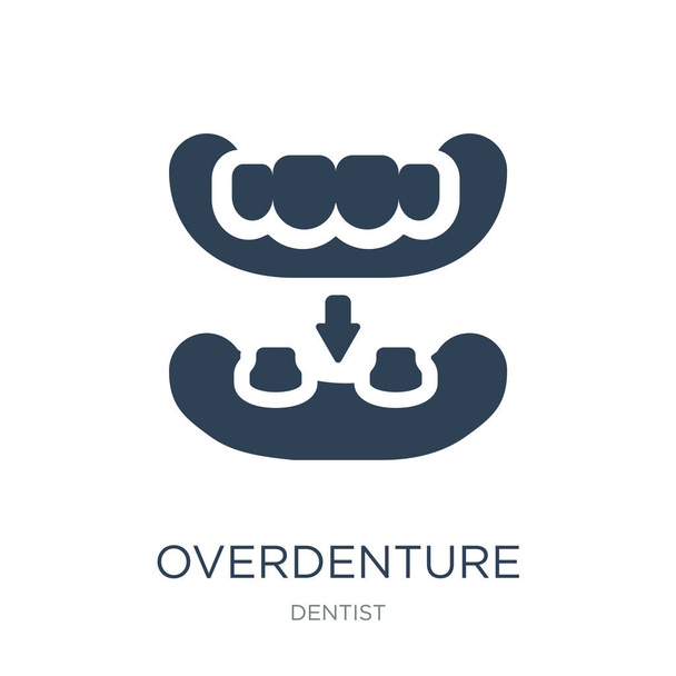 vettore icona overdenture su sfondo bianco, icone overdenture trendy riempite dalla collezione Dentist
 - Vettoriali, immagini