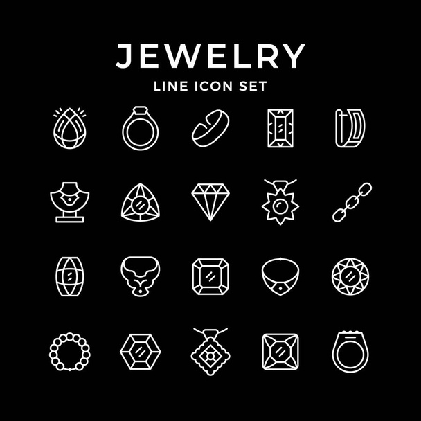 Set line icons of jewelry - Vector, Image