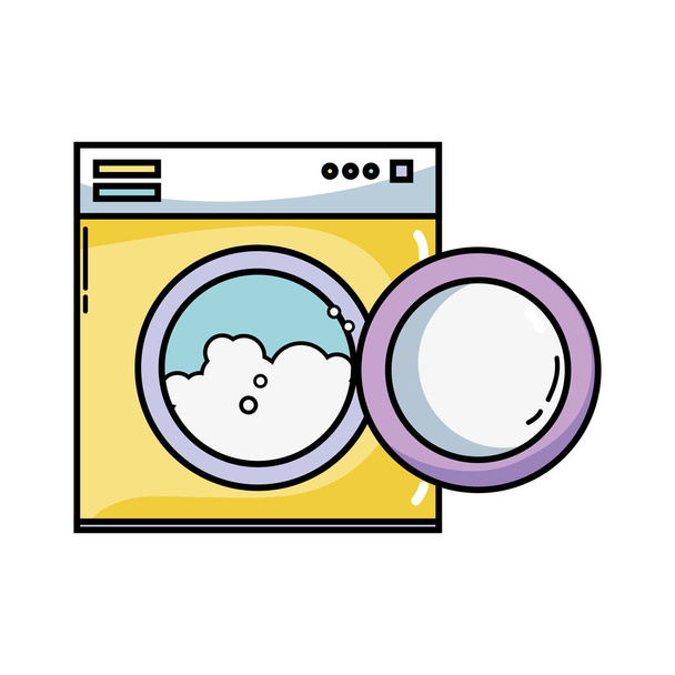 ilustracja wektorowa ładne drayer technologia maszyn do czyszczenia ubrań - Wektor, obraz