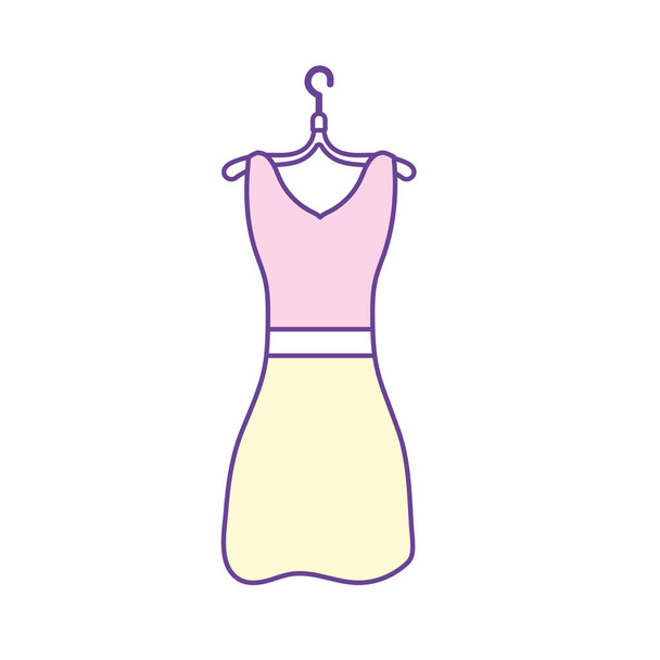 vrouw jurk casual ontwerp stijl vectorillustratie - Vector, afbeelding