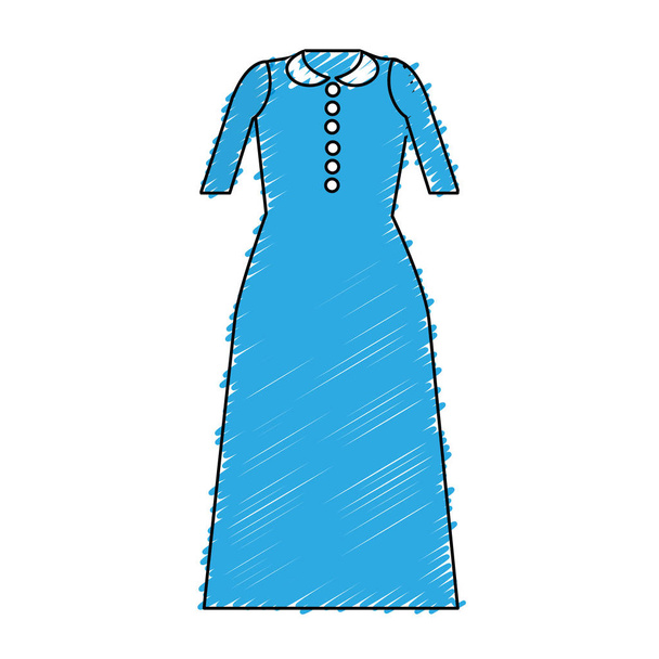 vestido largo estilo de tela, diseño de ilustración de vectores
 - Vector, Imagen