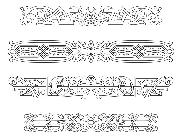 Ornamentos retro e bordas
 - Vetor, Imagem