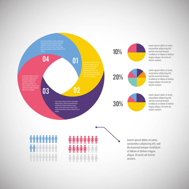 diagrama de negócios infográfico com ilustração vetorial de estratégia de informação
 - Vetor, Imagem