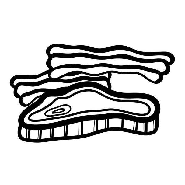 Silhouette Fleisch und Speck Fastfood-Symbol, Vektorillustration - Vektor, Bild
