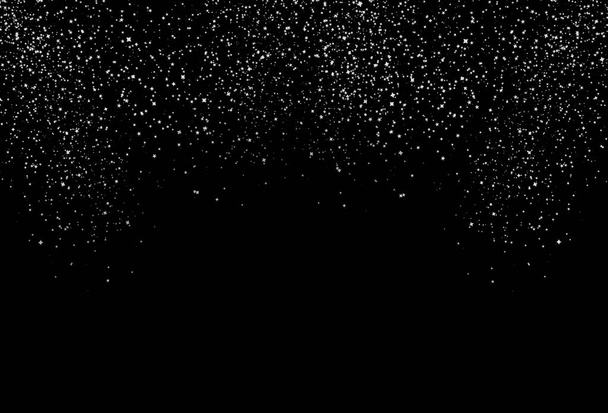 星フェード テクスチャ、星空は落ちて散布グリッター シルバー ホワイト メタル グラデーション光沢のあるスペースと銀河の概念の抽象的な背景 - ベクター画像