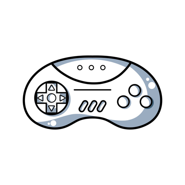 Zeile Videospiel-Controller mit Tasten zum Abspielen in der Konsolenvektorabbildung - Vektor, Bild