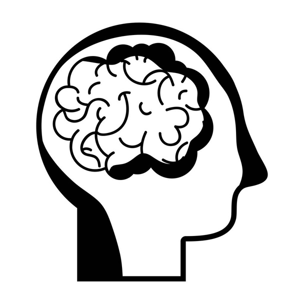 контурна людина з анатомічним дизайном мозку Векторні ілюстрації
 - Вектор, зображення