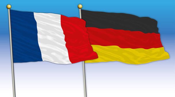 Frankreich und Deutschland Flaggen, Vektorillustration - Vektor, Bild