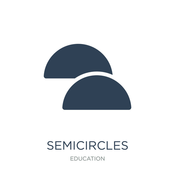 semicírculos vector icono sobre fondo blanco, semicírculos iconos llenos de moda de la colección Educación
 - Vector, imagen