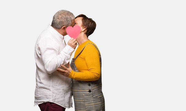Middle aged couple celebrating valentines day - Foto, afbeelding