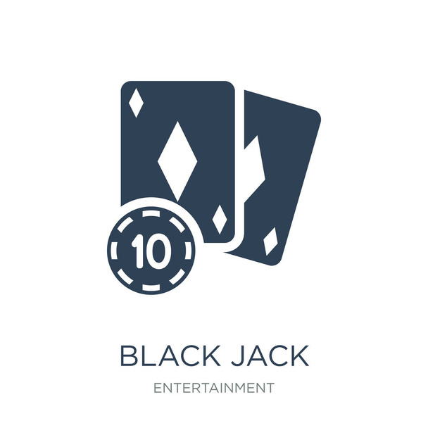 black jack wektor ikona na białym tle, black Jacka modny wypełnione ikony z kolekcji rozrywki - Wektor, obraz