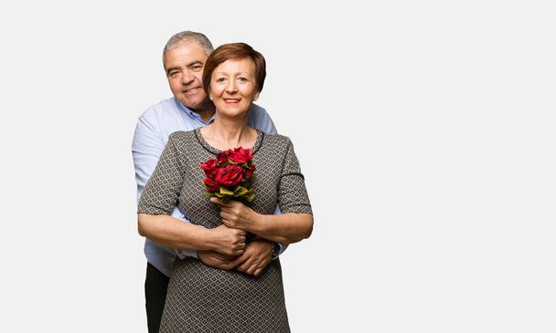 Middle aged couple celebrating valentines day - Photo, Image
