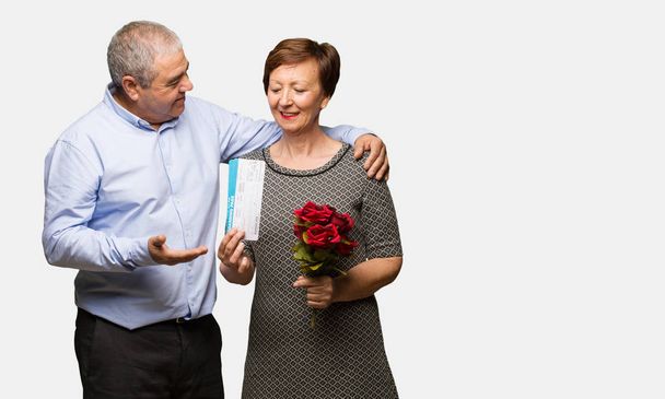 Middle aged couple celebrating valentines day - Photo, Image