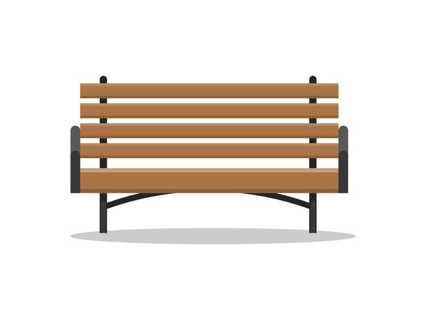 Bench Made of Wood Place for People to Sit Vector - Vector, Imagen