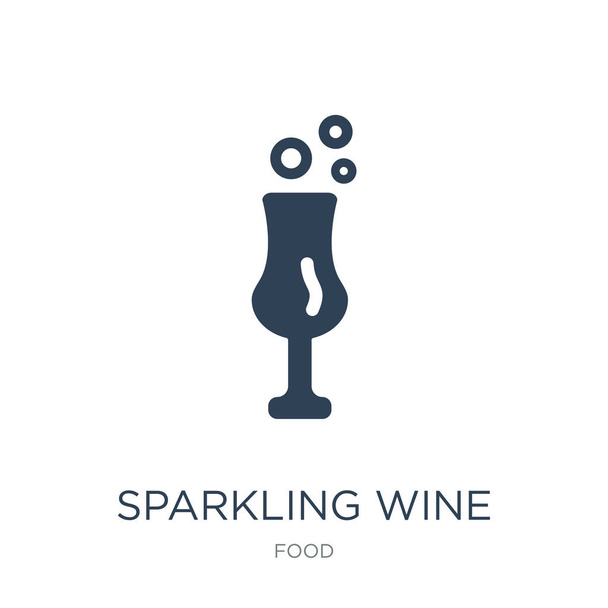 ігристий іконка вина вектор на білому тлі, ігристе вино модні заповнені ікони з харчової колекції
 - Вектор, зображення