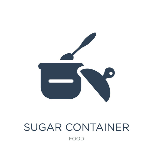 şeker konteyner simge vektör beyaz zemin üzerine şeker konteyner trendy simgeler gıda koleksiyonundan dolu. - Vektör, Görsel