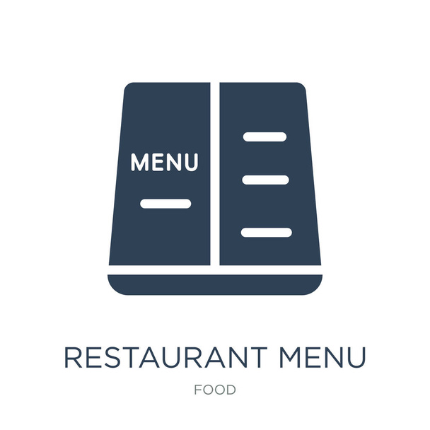 restaurant menu icon vector on white background, restaurant menu trendy filled icons from Food collection - ベクター画像