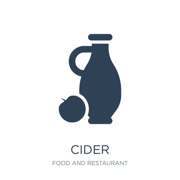 vector icono de sidra sobre fondo blanco, sidra de moda llena de iconos de la colección de alimentos y restaurantes
 - Vector, imagen