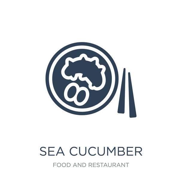 sea cucumber icon vector on white background, sea cucumber trendy filled icons from Food and restaurant collection - Vector, Image