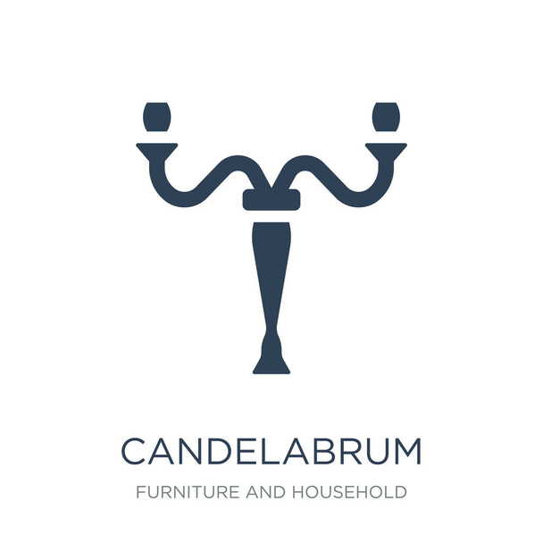 candelabrum icon vector on white background, candelabrum trendy filled icons from Furniture and household collection - Vector, Image