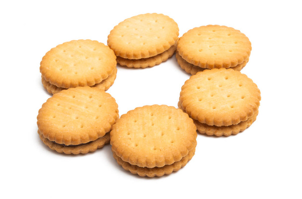 biscoito duplo isolado no fundo branco - Foto, Imagem