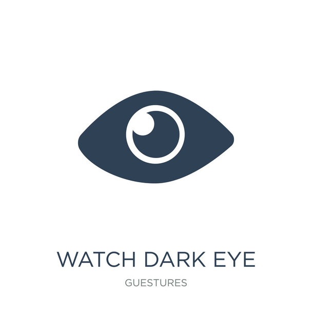 watch dark eye icon vector on white background, watch dark eye trendy filled icons from Guestures collection - Vector, Image