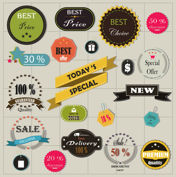 big set of stickers and ribbons for you design - Vecteur, image