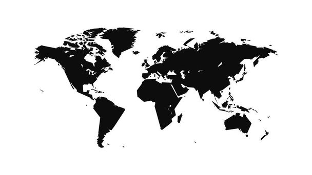 Mapa světa v obrysu přísný, rovný - Fotografie, Obrázek