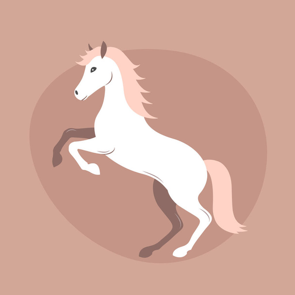 white horse, hand - drawn vector illustration. - Vecteur, image