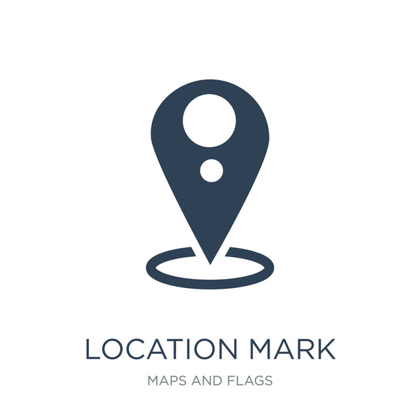 location mark icon vector on white background, location mark trendy filled icons from Maps and Flags collection - Vector, Image