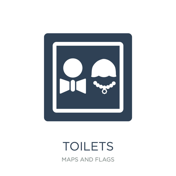 vettoriale icona servizi igienici su sfondo bianco, servizi igienici icone trendy riempite dalla collezione Mappe e bandiere
 - Vettoriali, immagini