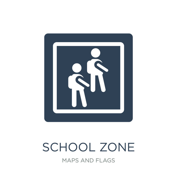 іконка шкільної зони вектор на білому тлі, шкільна зона модні заповнені іконки з колекції Карти та прапори
 - Вектор, зображення
