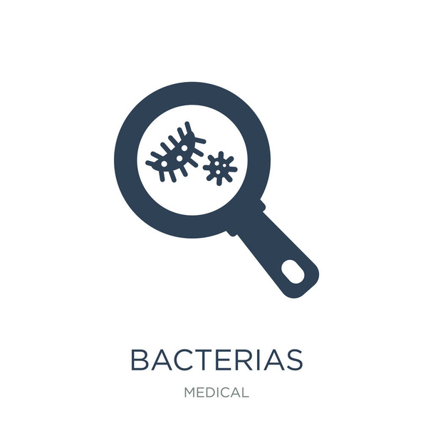 bacterias icon vector on white background, bacterias trendy filled icons from Medical collection - Vector, afbeelding