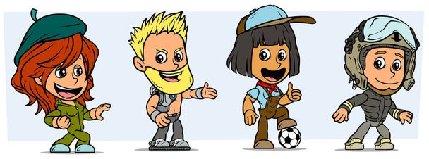 Desenhos animados engraçados menino e menina personagens. Vol. 1
 - Vetor, Imagem